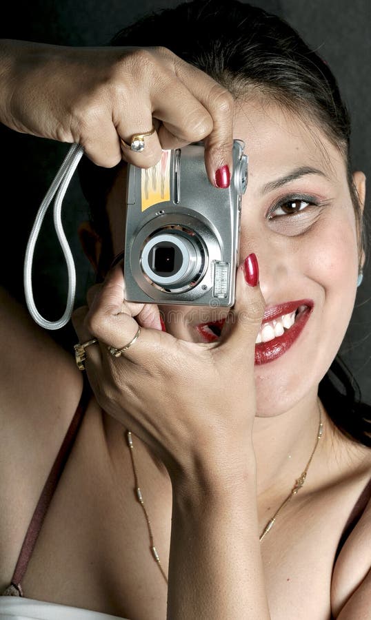 Girl with digital camera