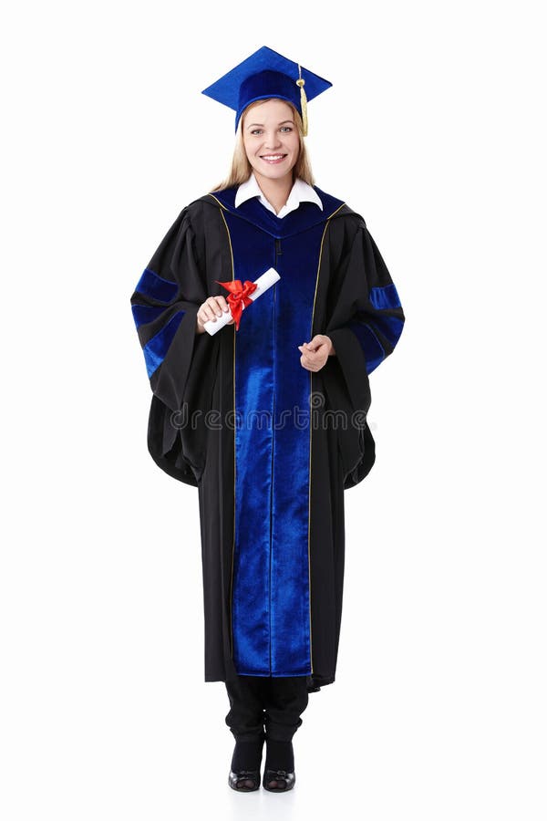 Girl with a diploma stock image. Image of isolated, human - 19385181