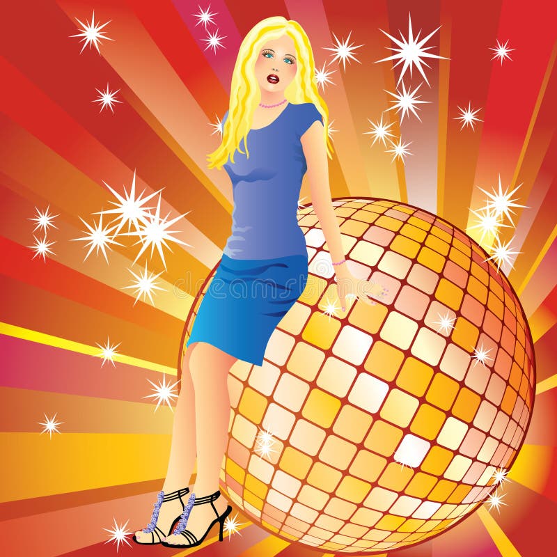 Girl and a disco ball.