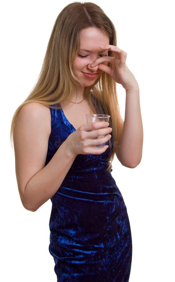 Girl with Disgust Drinks Alcohol Stock Image Image of alcohol, spirit