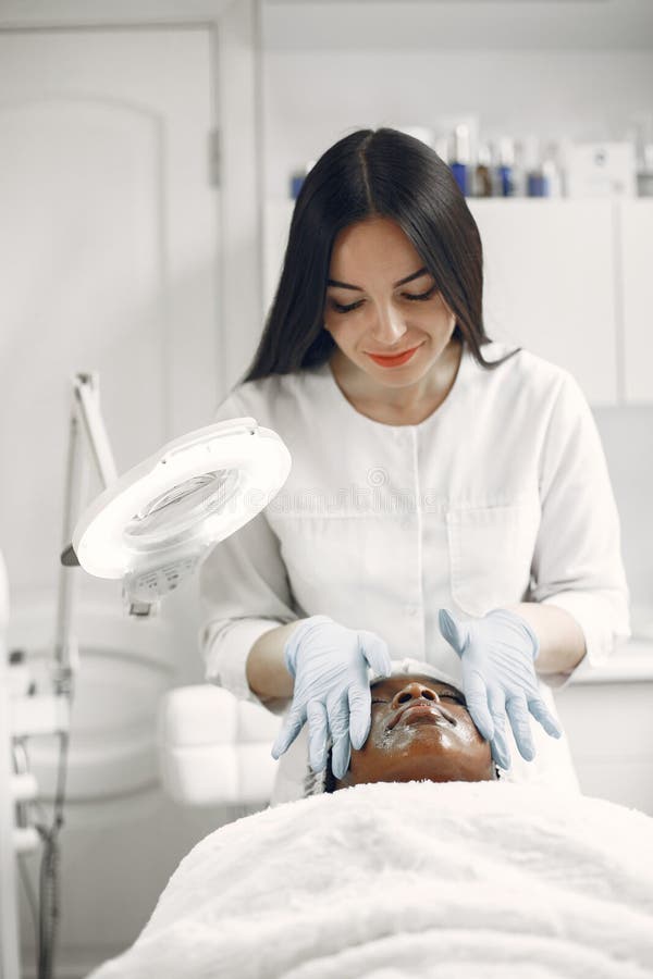 Girl Doing Facial Procedures To Beautician Stock Image Image Of Female Girl 219246365