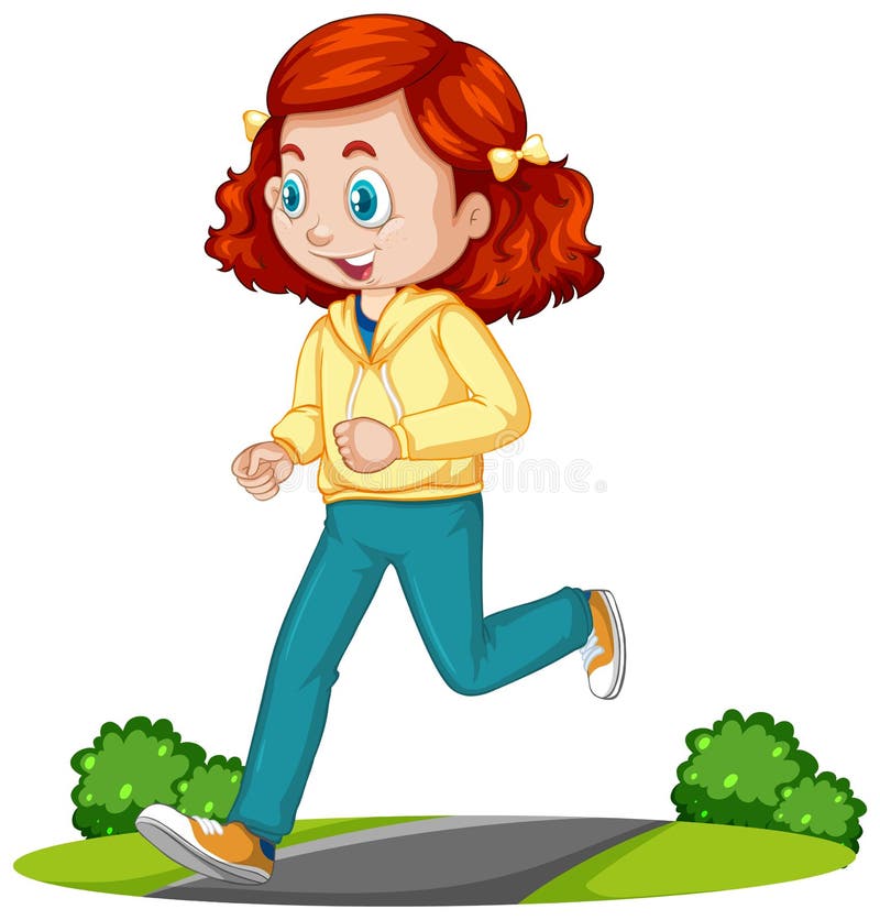 Boy Doing Running Exercise Cartoon Character Isolated Stock Vector -  Illustration of people, girl: 222859681