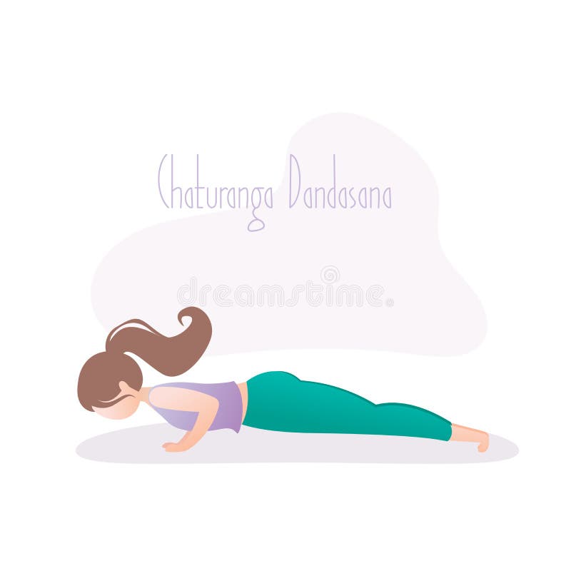 yoga pose. Vector illustration. chaturanga pose 8321581 Vector Art