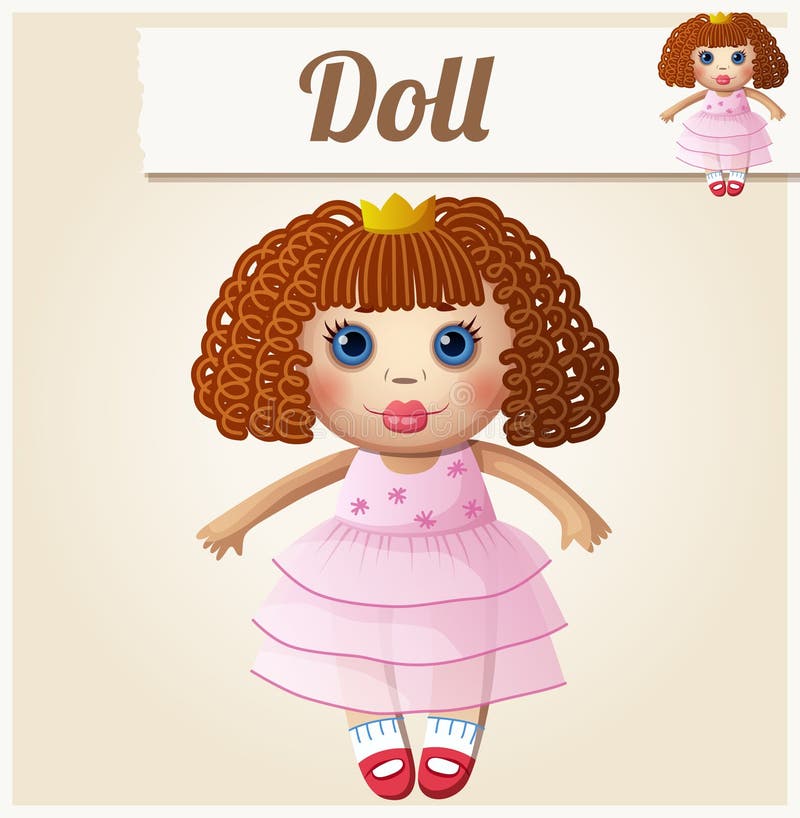 Girl Doll. Cartoon Vector Illustration Stock Vector - Image: 59461545