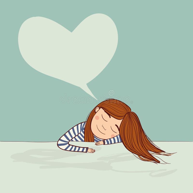 Little Girl Dreaming Clipart Heart