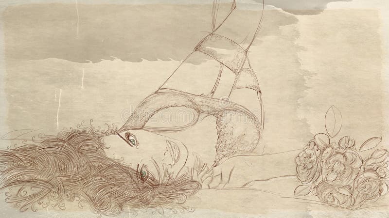 Vintage illustrations erotic woman