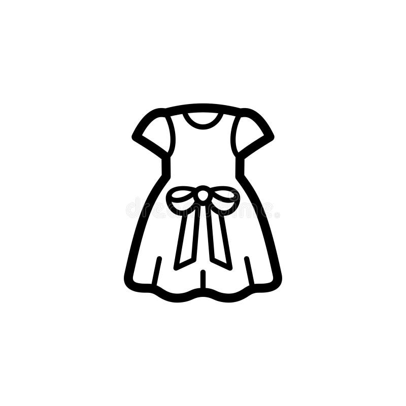 Girl dress with ribbon stock vector. Illustration of vector - 143940018