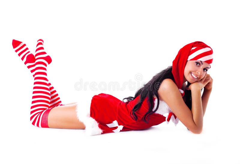 Girl dressed as Santa