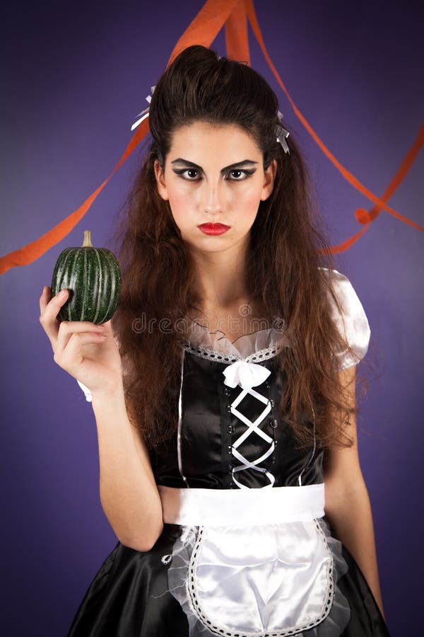 Girl dressed for halloween stock image. Image of cheerful 71859699