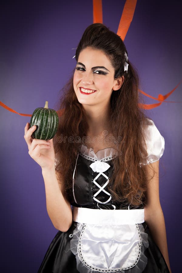 Girl dressed for halloween stock image. Image of cheerful 71861259