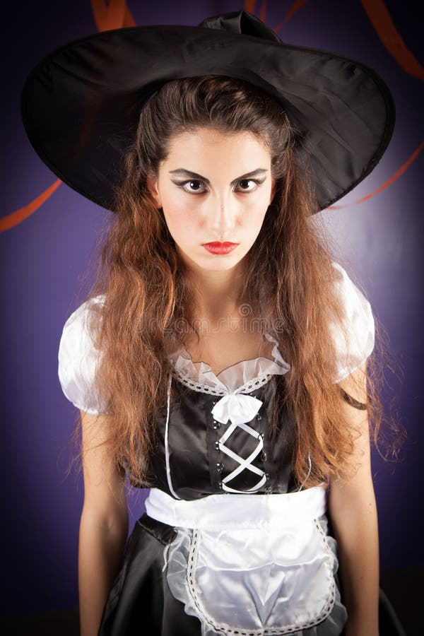 Girl dressed for halloween stock image. Image of model 71862649