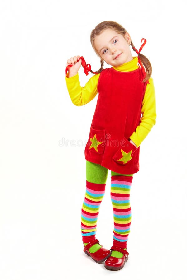 Girl dressed in red and yellow 2