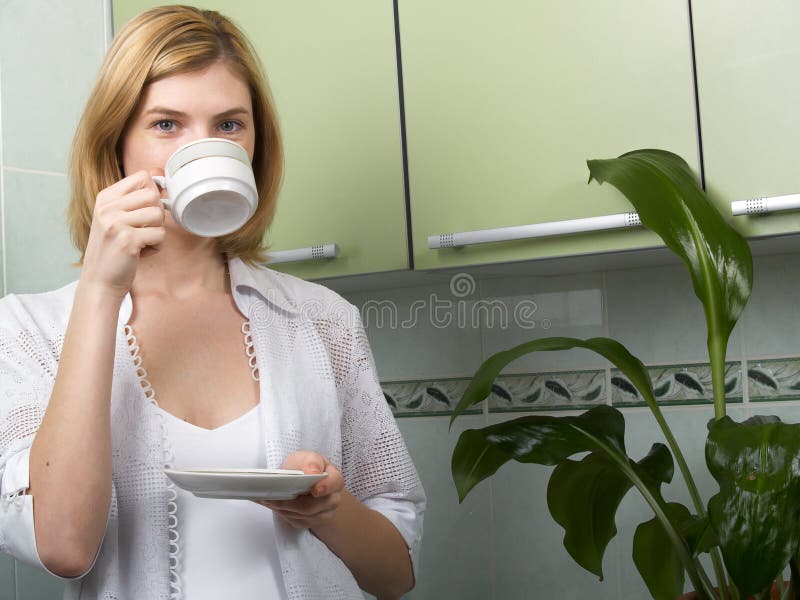 Girl drinking coffee