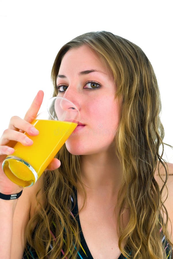 Girl drinking juice