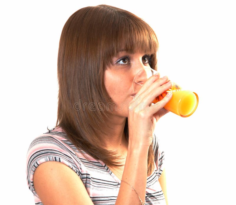 Girl drinking juice