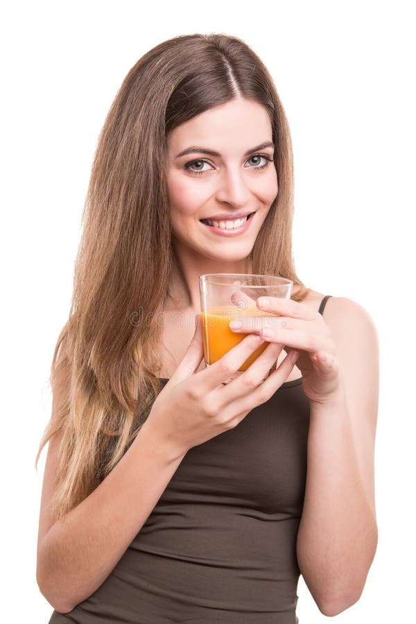 Girl drinking juice stock photo. Image of food, attractive 44651430