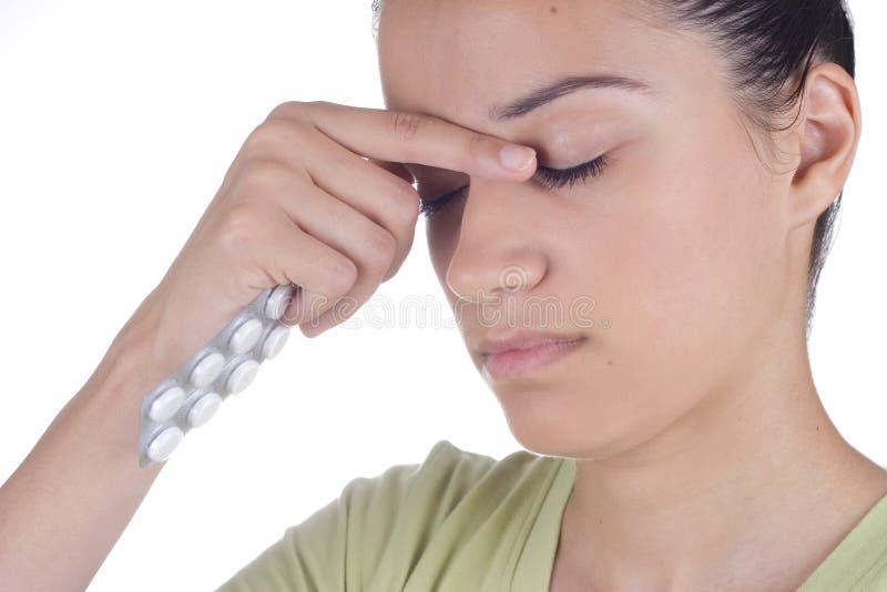 Girl drinking pill