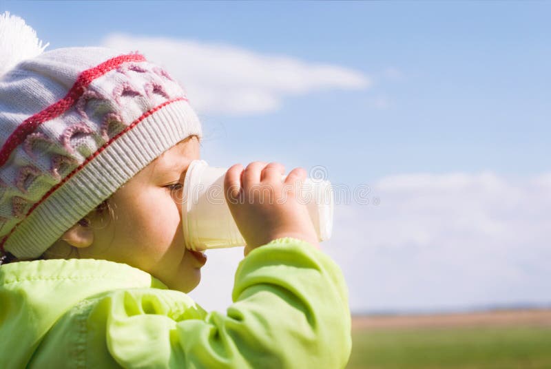 Girl drinking water