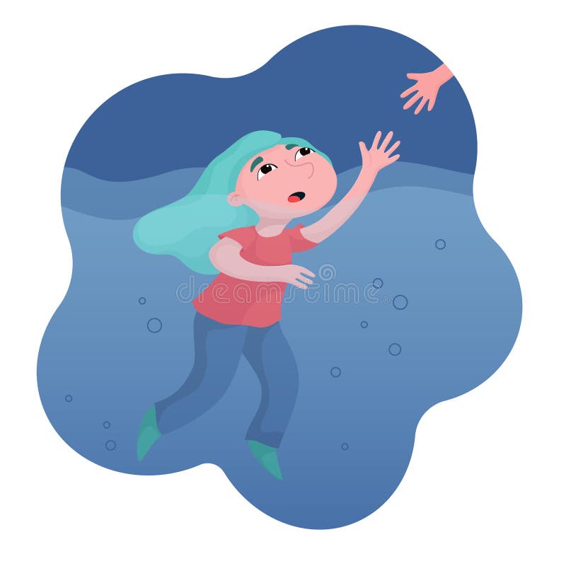 Girl is drowning in pills stock vector. Illustration of health - 64511570