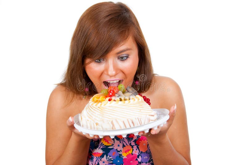 Girl eat cake