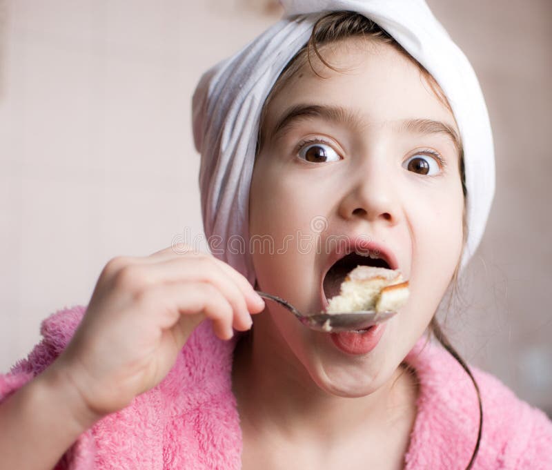 Girl eating cake