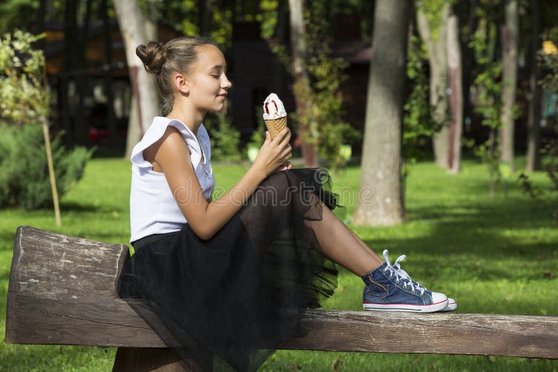 Girl eating ice cream