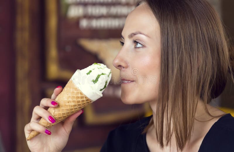 Girl eating ice cream