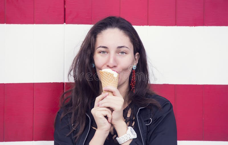 Girl eating ice cream