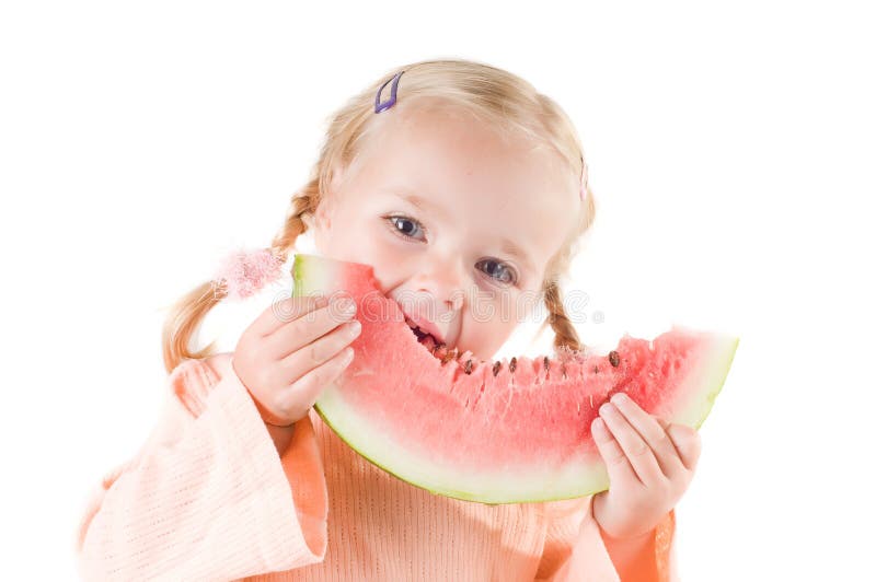 Girl eating watermelon