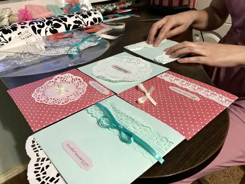 Greeting Cards and Gifts in Craft Boxes. Handmade Tassel Earrings