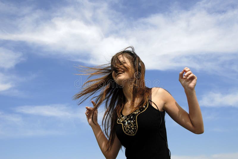 Girl enjoying music