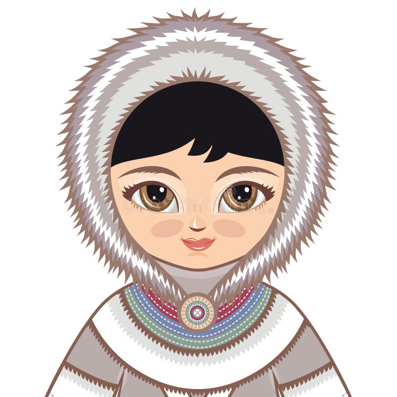 The Girl In Eskimo Dress. Historical Clothes. Stock Vector ...