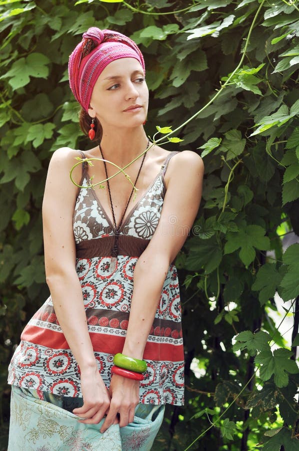 Girl in ethnic clothing stock image. Image of decorative 25707949
