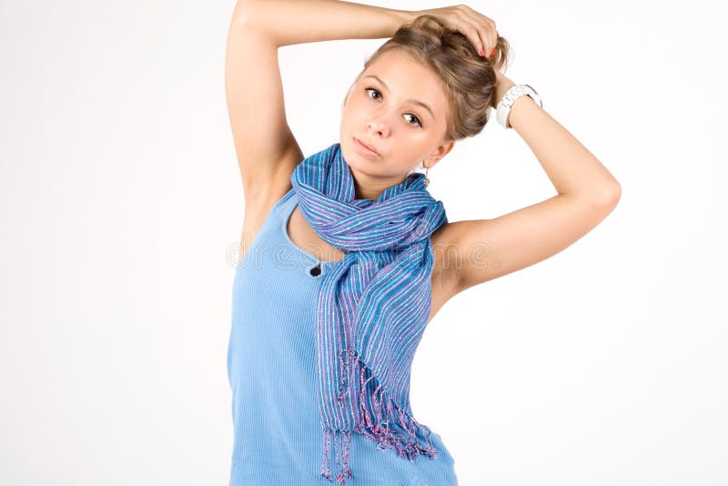Girl in ethnic scarf