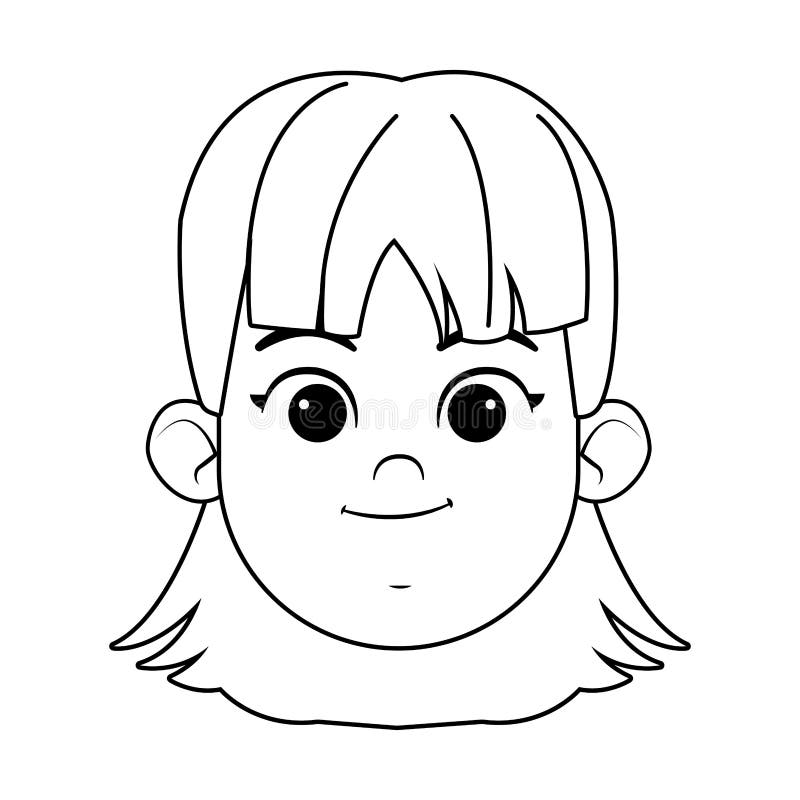Girl Face Avatar Profile Picture Black and White Stock Vector ...