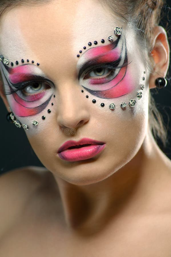 The Girl With Fancy Makeup Stock Photo, Picture and Royalty Free Image.  Image 21688251.