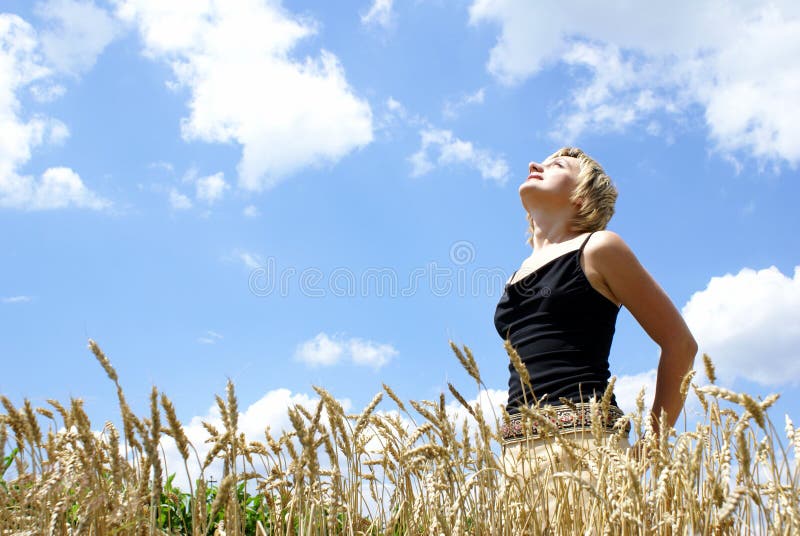 The girl in a field