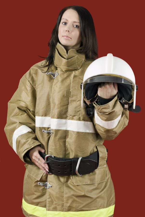 Girl in fireman uniform