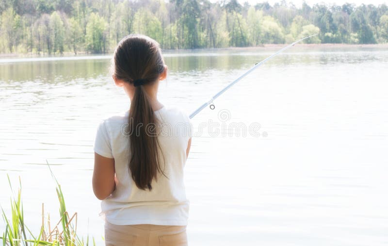 Girl fishing stock photo. Image of relaxation, fisherman 70175666