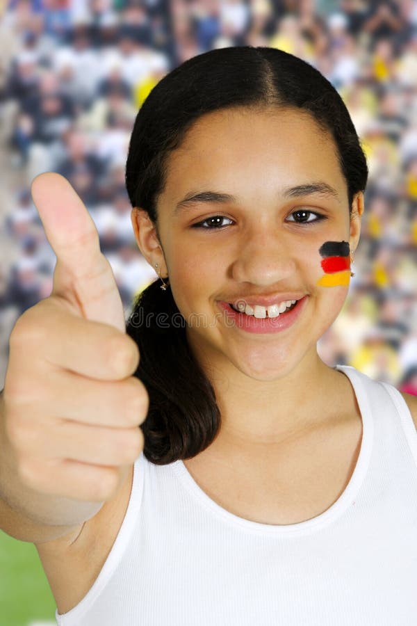Girl with Flag stock image. Image of crowd, excited, flag 24933285