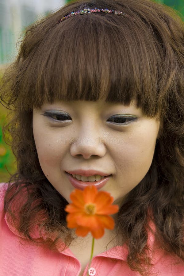 Girl and flower