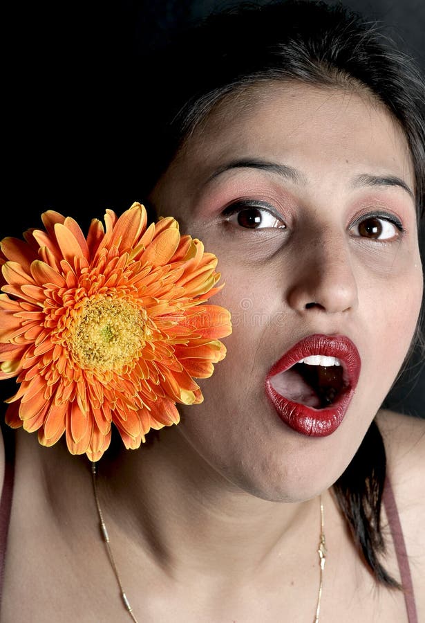 Girl and flower