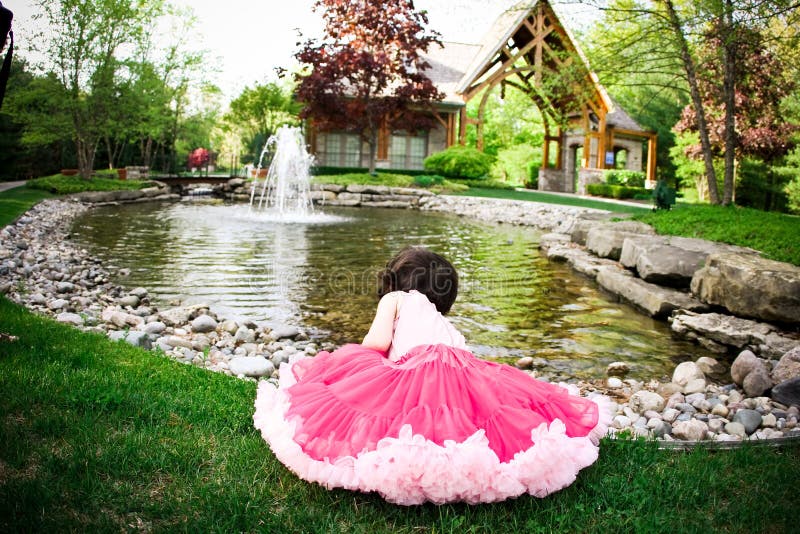 Girl in flower garden