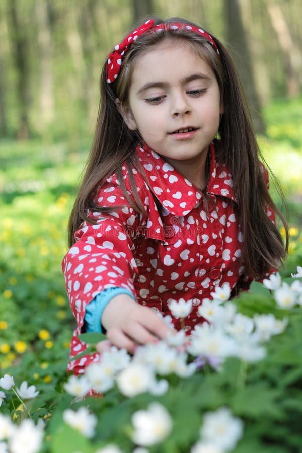 Girl in flowers stock image. Image of forest, life, people 10599017