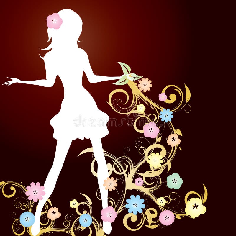 Set of Silhouette Fairy Girls with Butterflies Stock Vector ...
