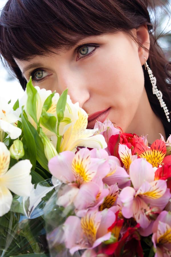 Girl with flowers