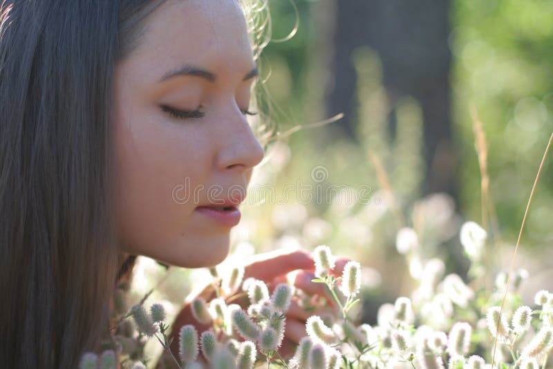 Girl with flowers