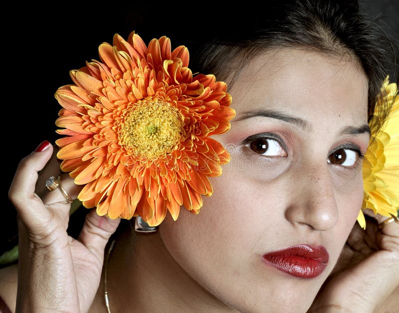 Girl and flowers