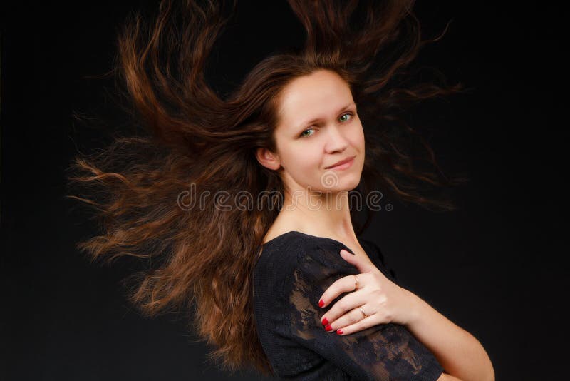 Girl With Flowing Long Hair Royalty Free Stock Image - Image: 23017626
