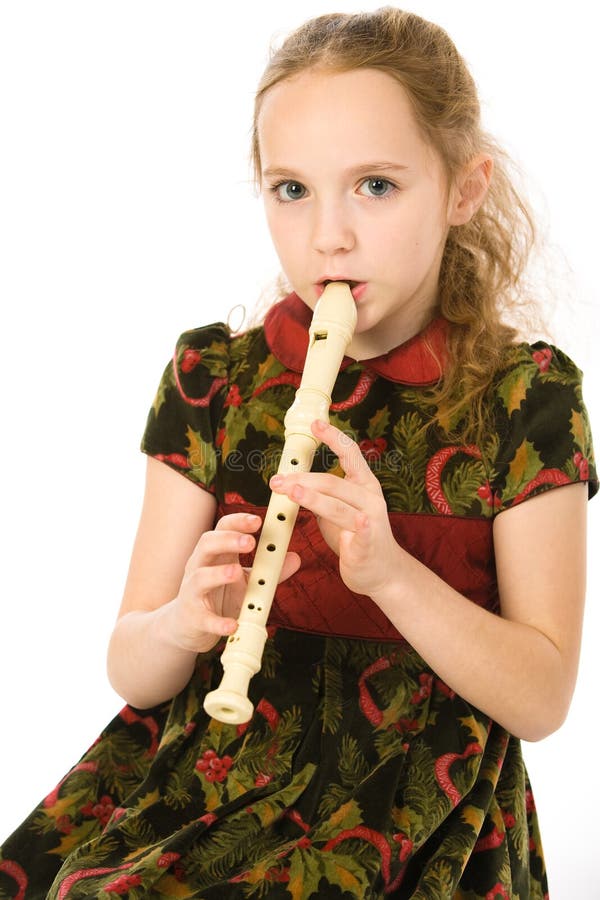 Girl with a flute stock photo. Image of person, harmony 8747182